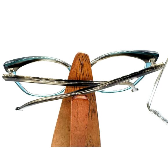 RES/REI Handmade in Italy Eyeglass Frame Large Modest Cat Eye Shape w/ C…